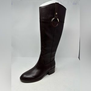 Alfani Womens Bexleyy Leather Knee-High Riding Boots Chocolate Brown 6.5 M NIB